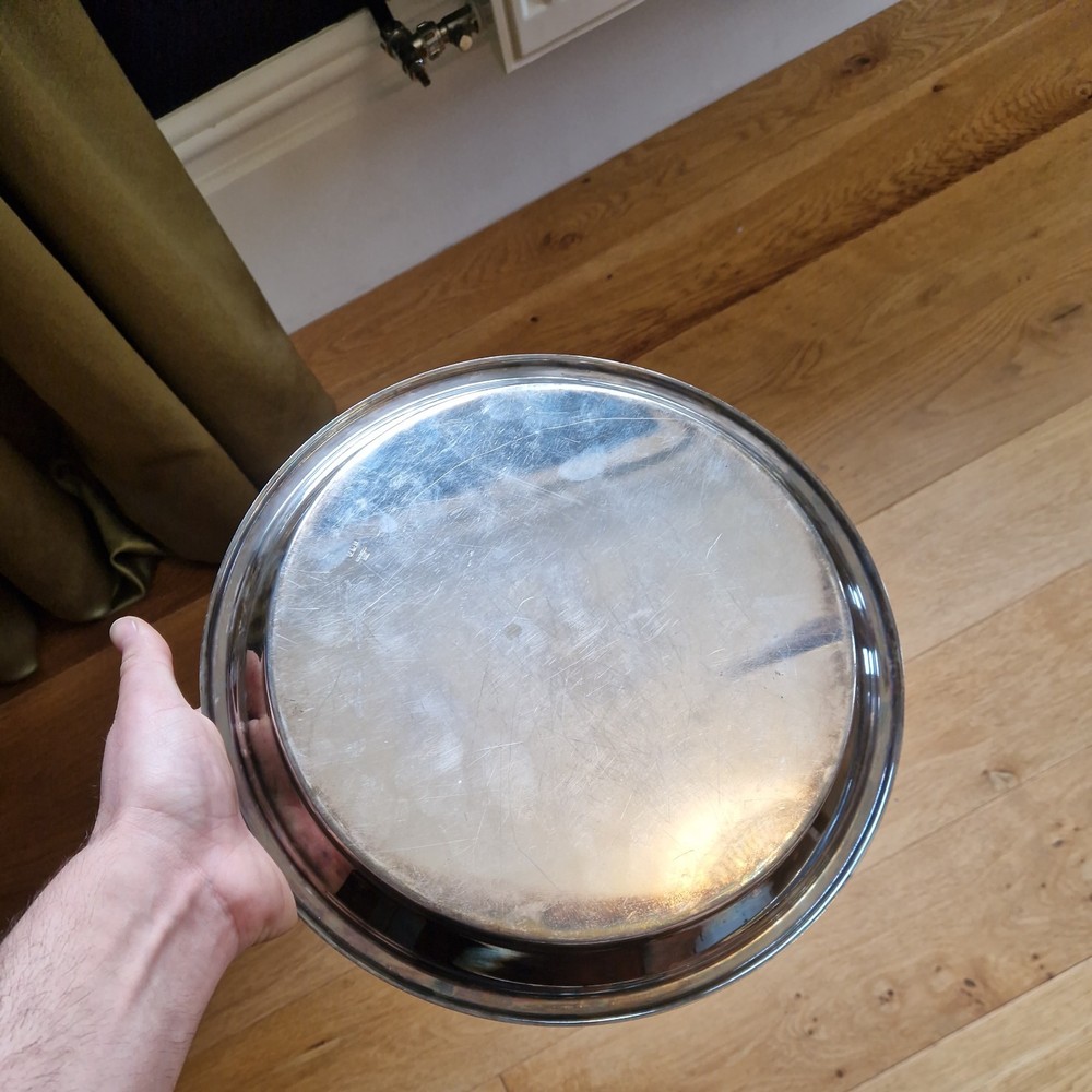 Antique Christofle Silver Plate Large Plate Dish Serving Tray With Marks 28