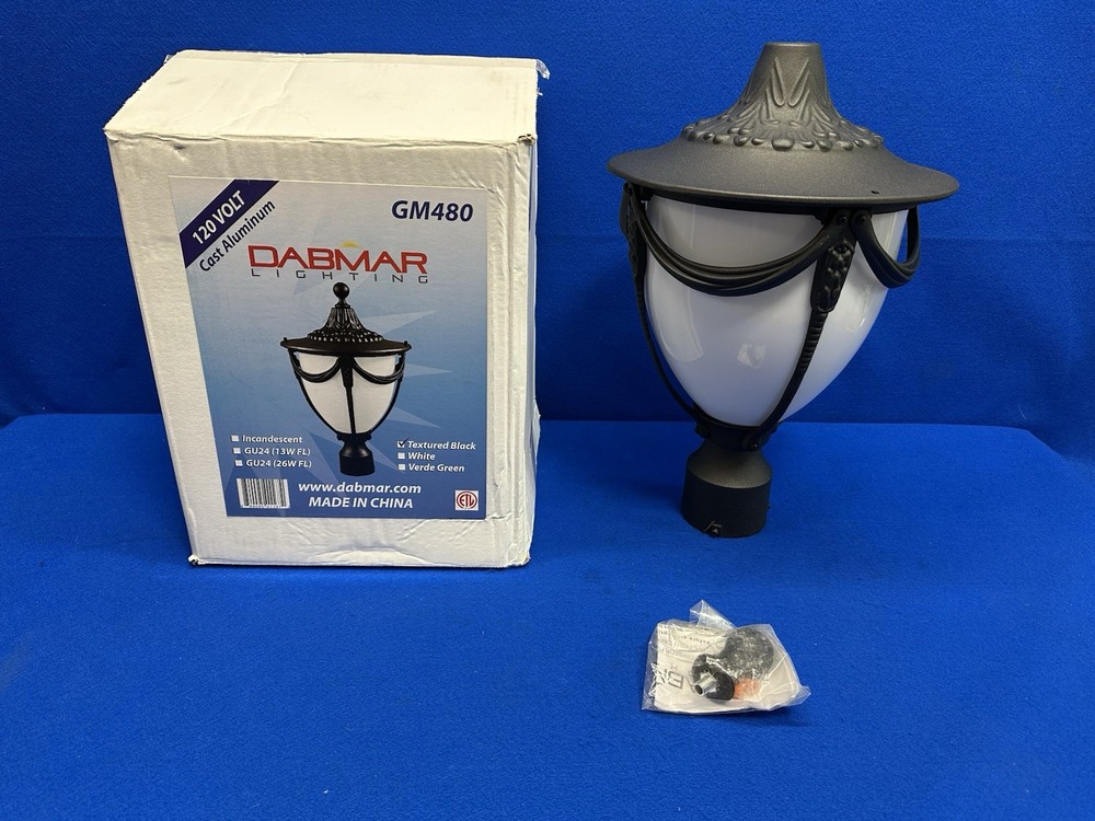 Dabmar Lighting Fixture, Post Top, GM480, Cast, TEXTURED BLACK