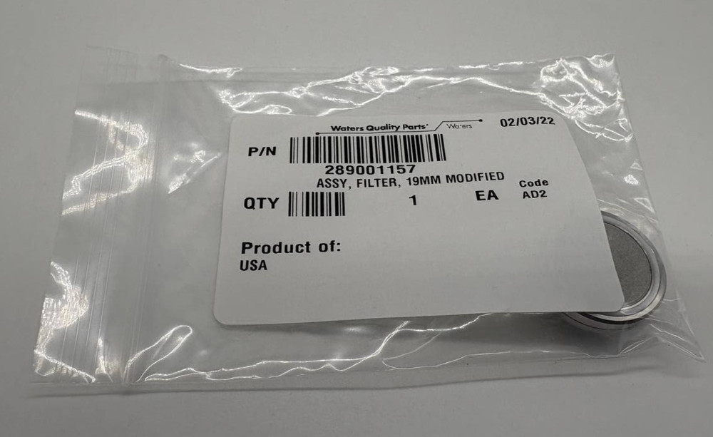 Waters Solvent Filter Assembly 19 mm 289001157 — NEW