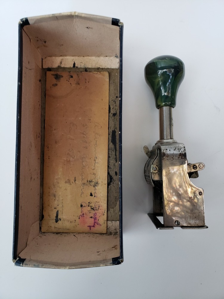 Vintage Force Automatic Numberer Model 150 Stamp Numbering Machine w Wheels Box