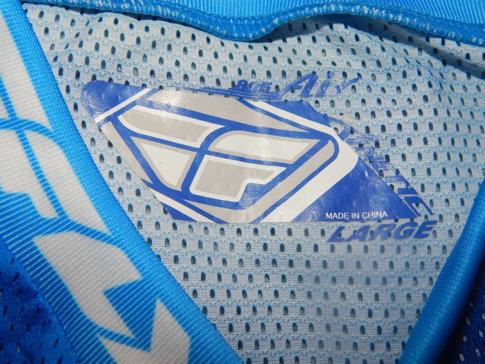 Fly Racing Kinetic Mesh Jersey (Large, White/Blue)