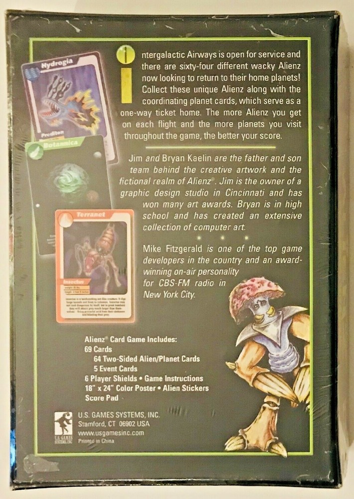 ALIENZ CARD GAME with imperfect box