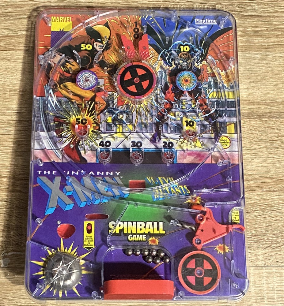 RARE Vintage UNCANNY X-MEN VS. EVIL MUTANTS SPINBALL GAME Playtime (8 Balls)