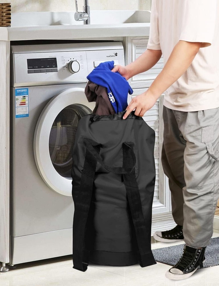 Elegant 44lbs Capacity Laundry Backpack with Adjustable Straps & Mesh Pocket