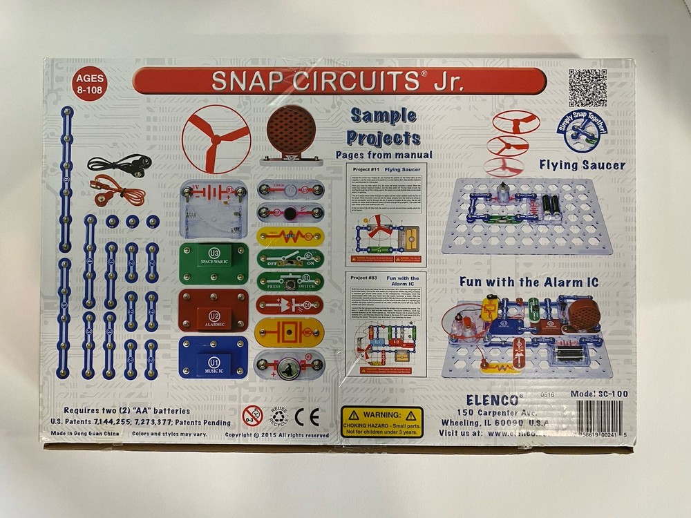 Snap Circuits Jr. SC-100 Electronics Discovery Kit Builds 100 Exciting Projects