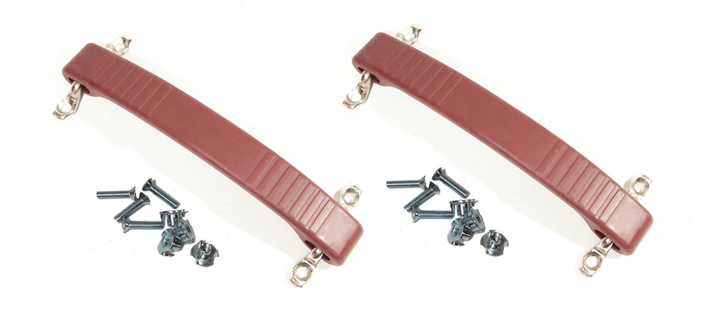 (2 PACK) PENN ELCOM 0394RED Red Rubber "Dog Bone Style" Strap Handle w/screws