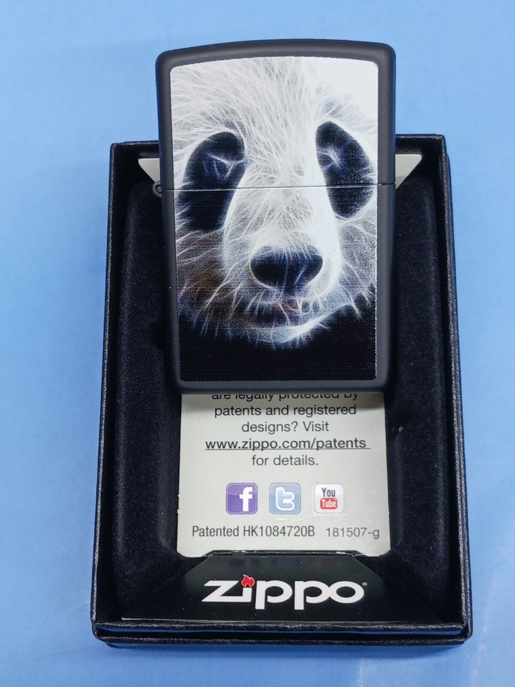 Zippo Black Matte Panda Lighter 28358