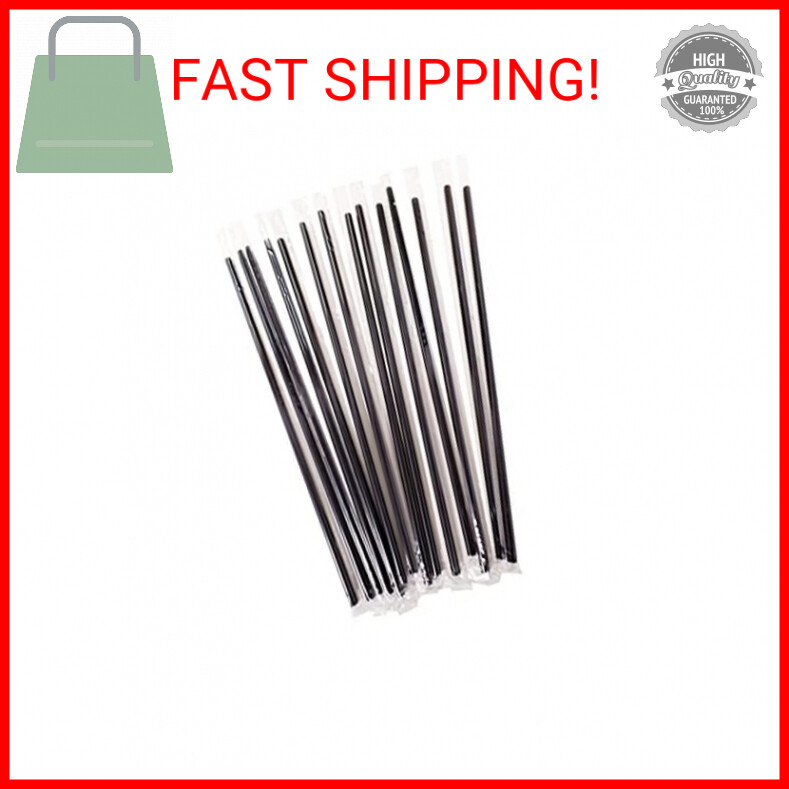 100 Pack Plastic Straws, 10 inch Long Disposable Straw individually wrapped. (10