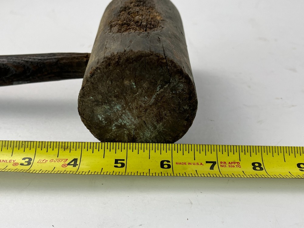 Antique Wood Handle Mallet Handle Primitive 5 x 10"