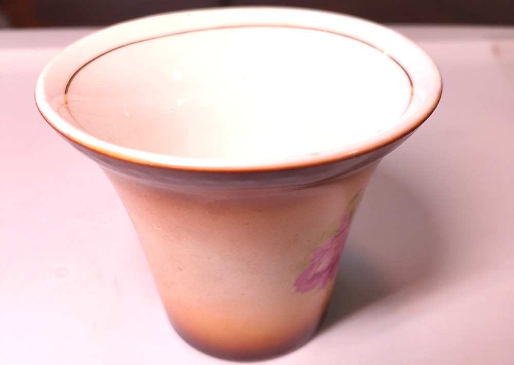Carrollton Pottery Co. floral teacup with handle for replacement