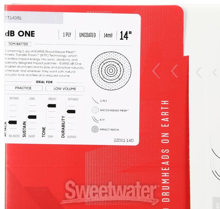 Evans dB One Low Volume Drumhead - 14-inch