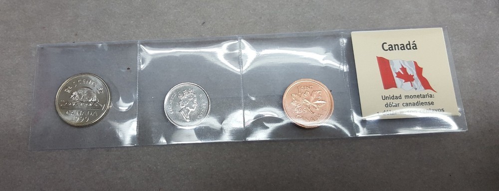 CANADA OFFICIAL SET with 3 coins year 1999 UNCIRCULATED.