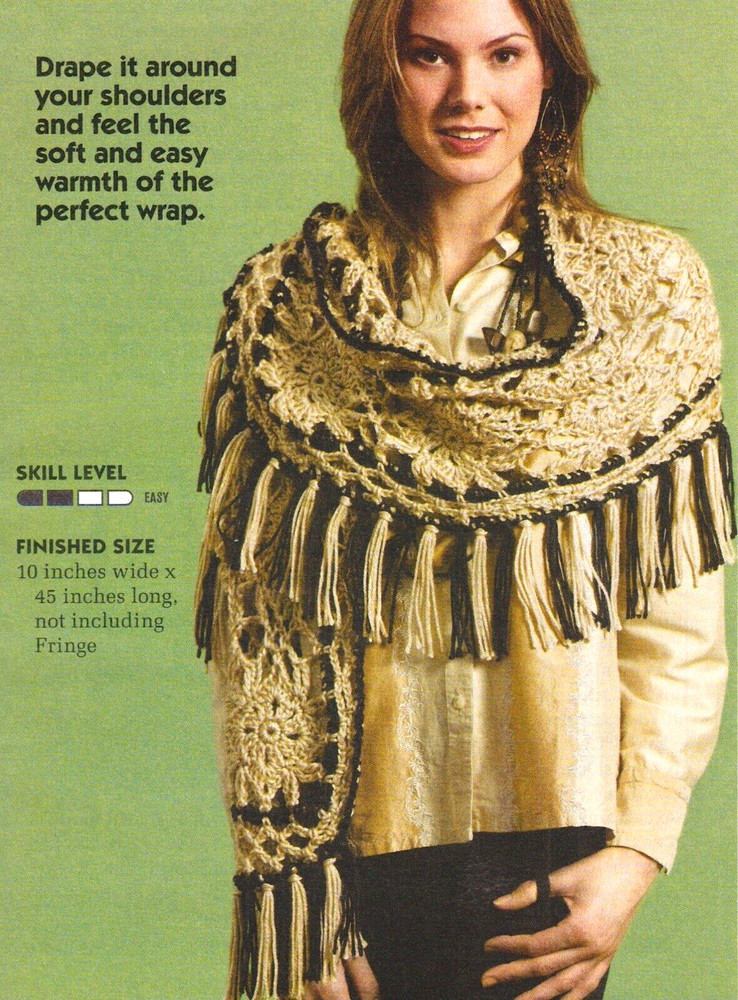 LOVELY GOLD RUSH Shawl Wrap/CROCHET PATTERN INSTRUCTIONS ONLY