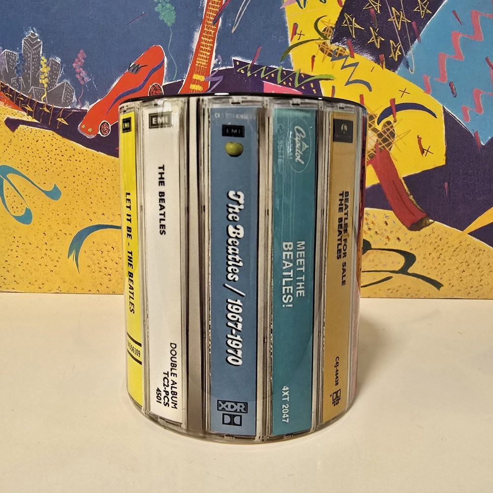 Classic Rock coffee Mug Inspired by cassette tape stack