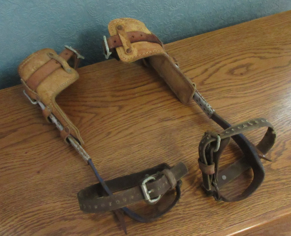 Pair Klein & Sons Lineman 8210 Tree Pole Climbing Spikes Gaffs Adjustable