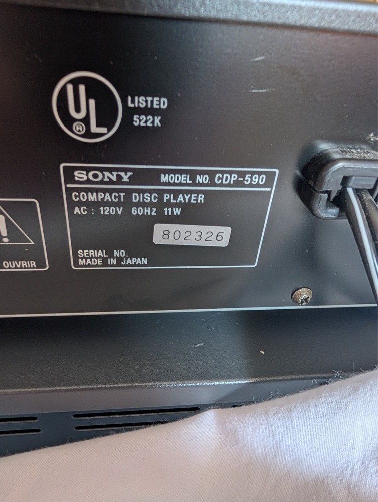 Sony Compact Disc CD Player CDP-590 Japan TESTED