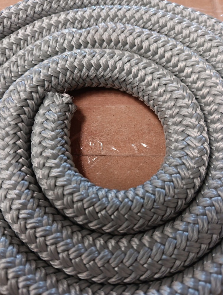 9/16 x 50 ft. Double Braid-Yacht Braid Polyester Rope Light Gray