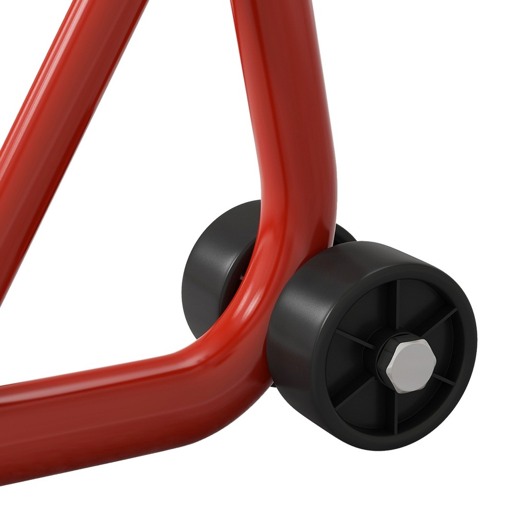 HOMCOM Front Motorcycle Paddock Stand with Pin&Swingarm Spool Adaptors, Red