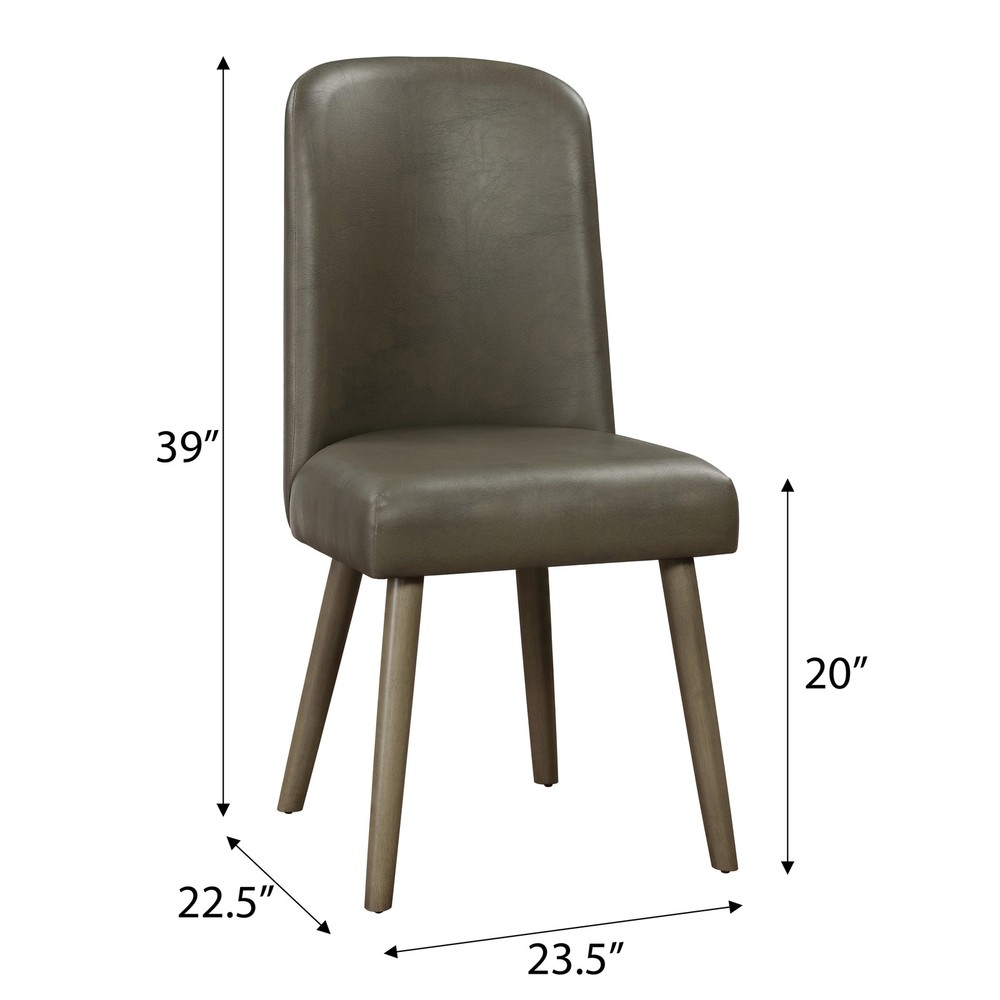 Grey and Grey Oak Upholstered Back Side Chairs