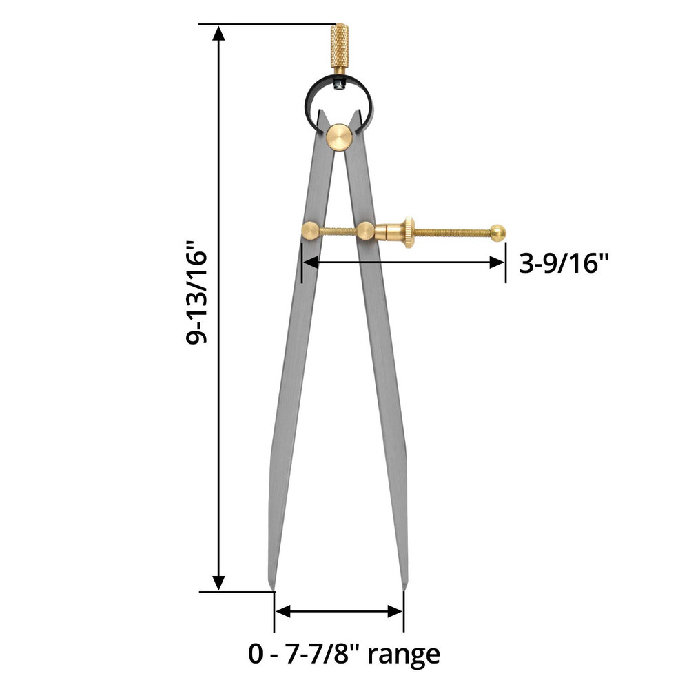 Precision Spring Divider | 7-7/8" Flat Leg Caliper for Geometry & Drawing