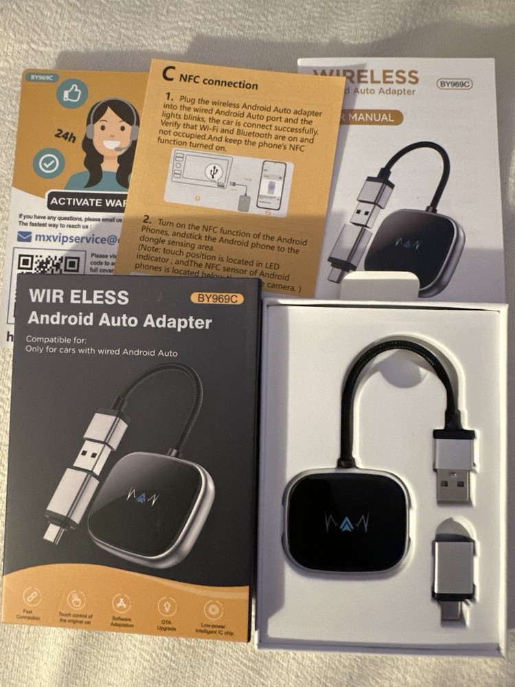 Android Auto Wireless Adapter, Wireless Carplay Adapter, Latest NFC Touchscreen