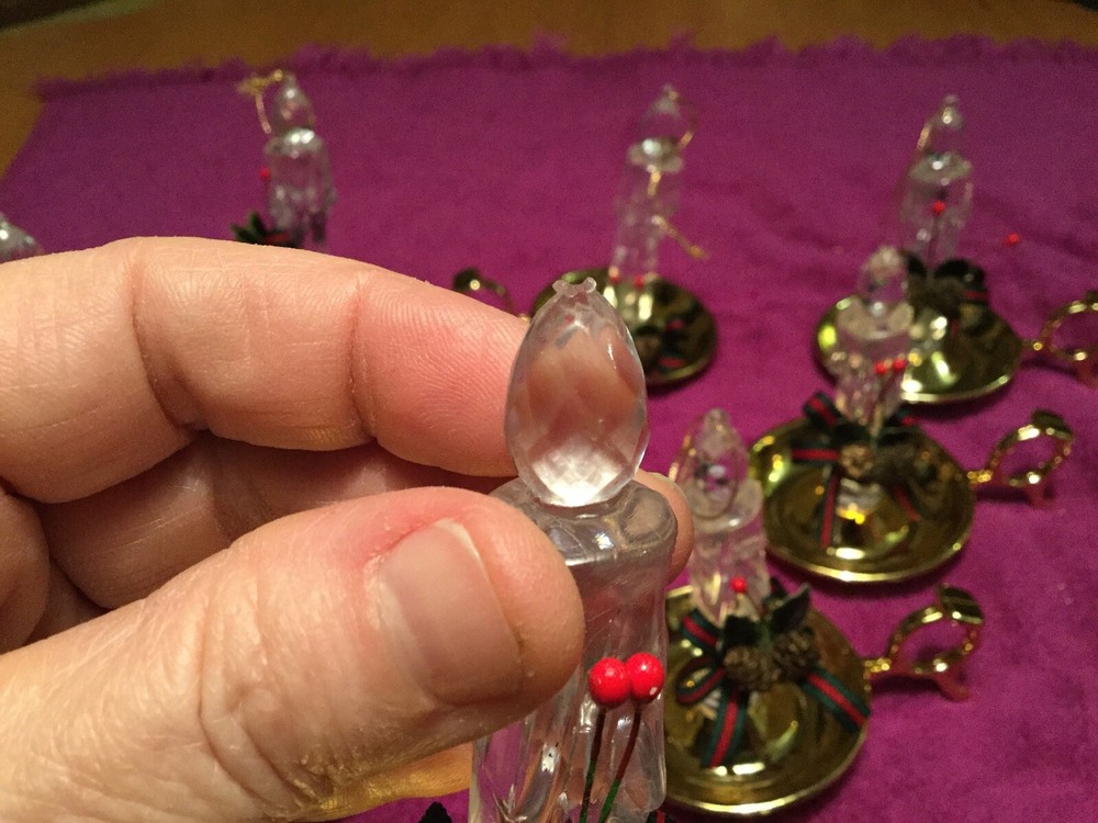 10 Christmas Tree Acrylic Candles And Holders