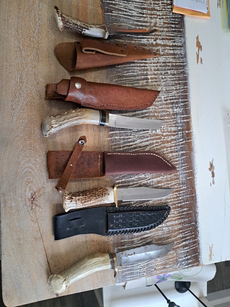 knife set antler handle