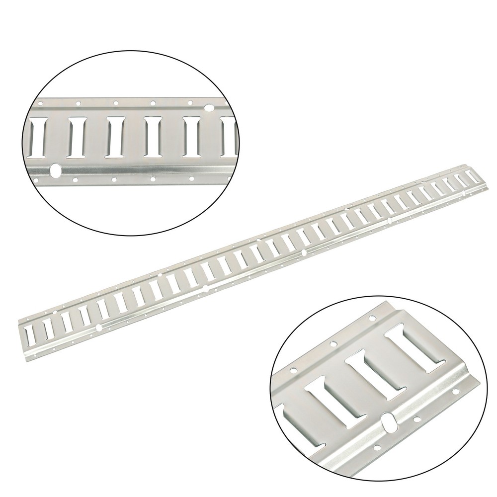 E Track Tie Down Rail Kit Silver Galvanized Carbon Steel Replacement Durable 4pc