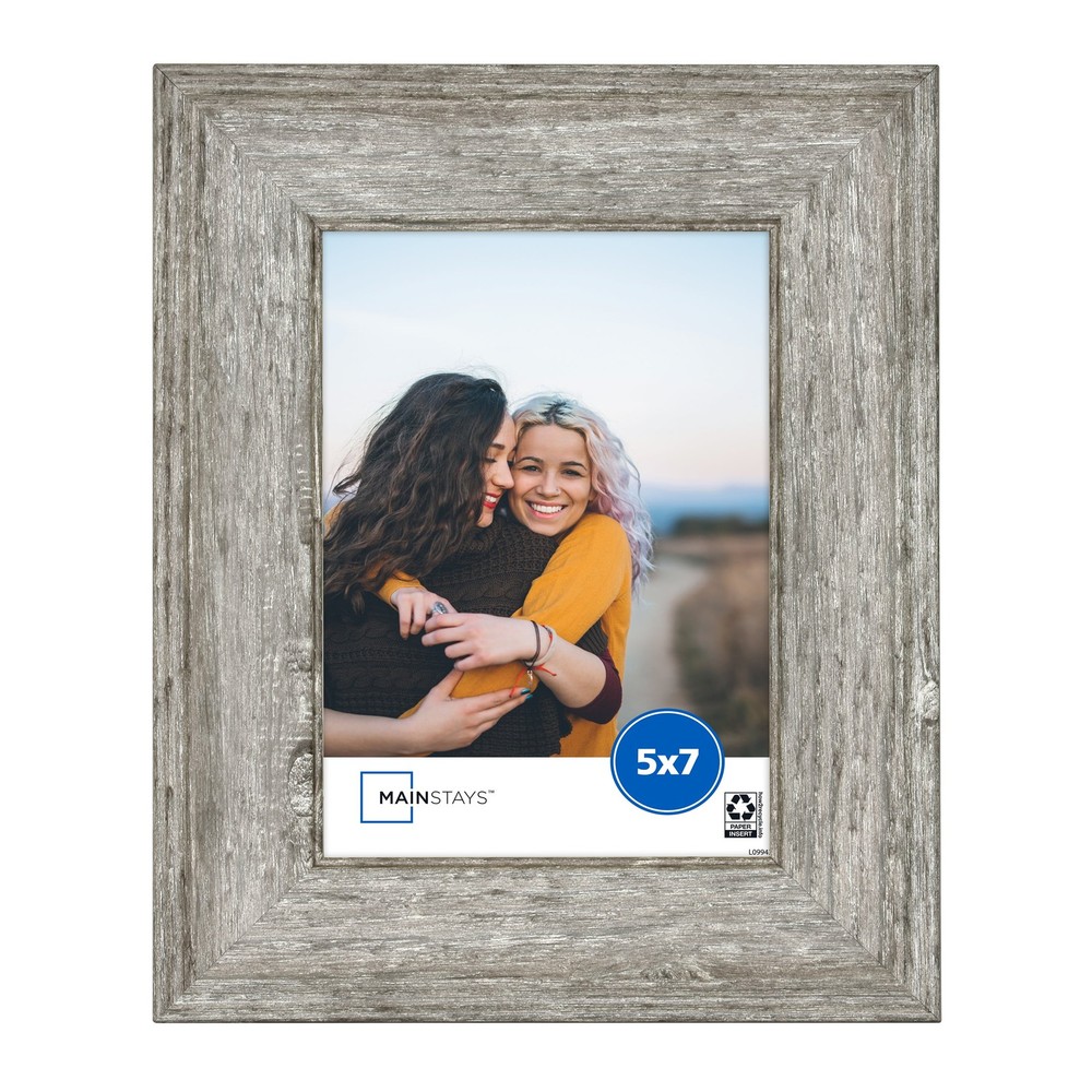 Mainstays 5x7 Rustic Gray Decorative Tabletop Picture Frame