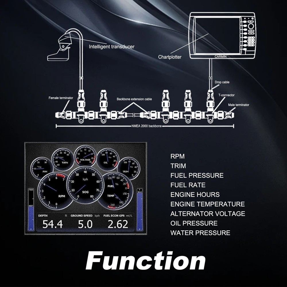 Engine Interface Cable NMEA2000 Network for Yamaha 000-0120-37