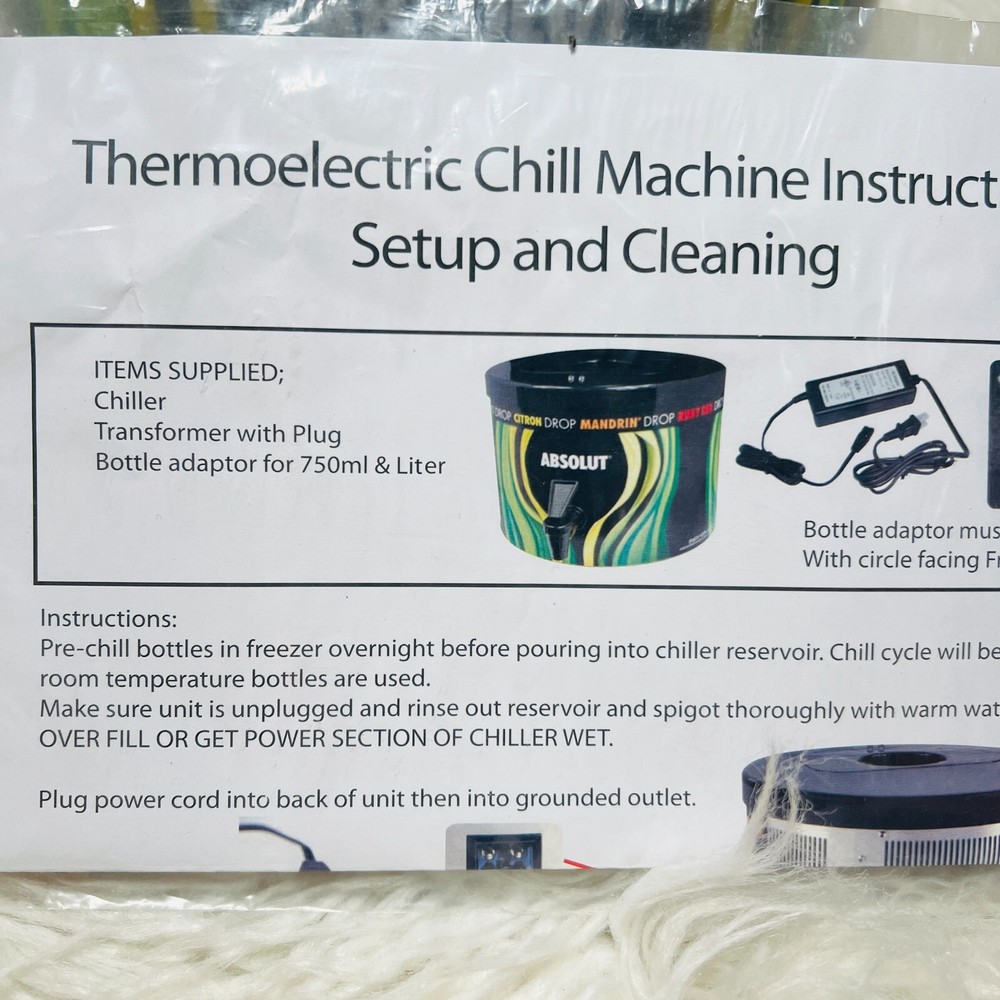 ABSOLUT SINGLE BOTTLE CHILL MACHINE THERMOELECTRIC CHILL MACHINE