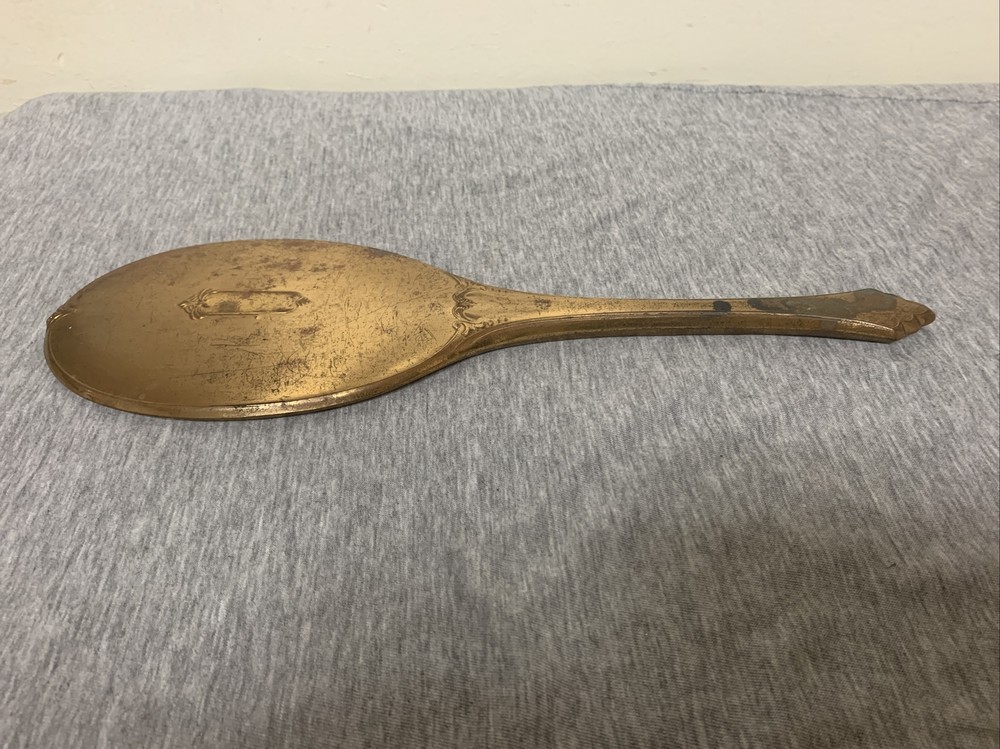 Antique S & B Bronze 12.5” Hand Mirror