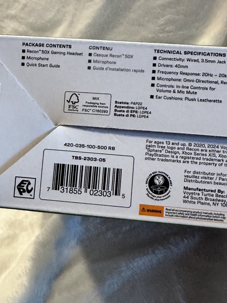 Turtle Beach Recon 50X Headset