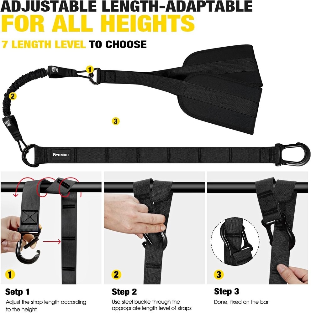 Durable Resistance Bands for Pull Up & Body Strength Training - 300 lbs Support