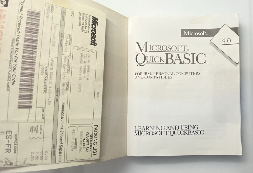 Microsoft QuickBASIC 4.0 Manual, Learning and Using QuickBASIC - 1987