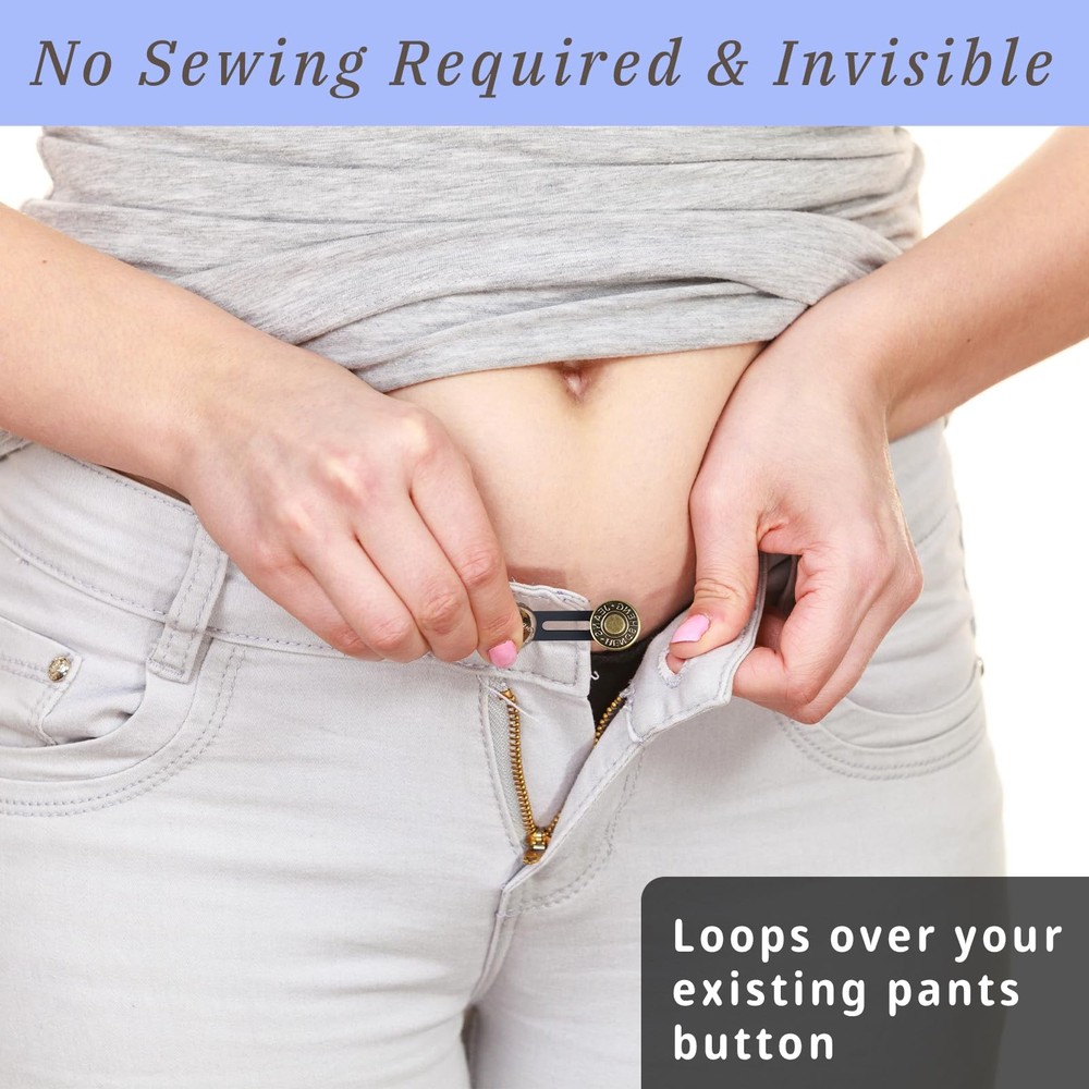 6pcs Extender Button for Jeans, Pants Waist Extender, 2 Sizes