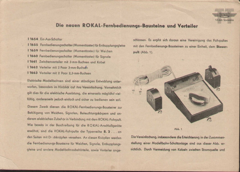 catalog ROKAL 1959 new mini electronics remote control components distributor D aa