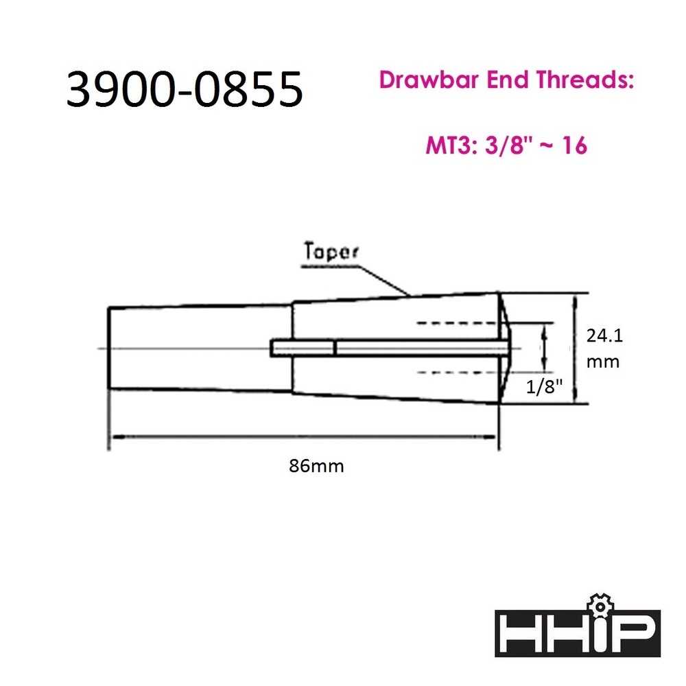 MT3 1/8" ROUND COLLET (3900-0855)