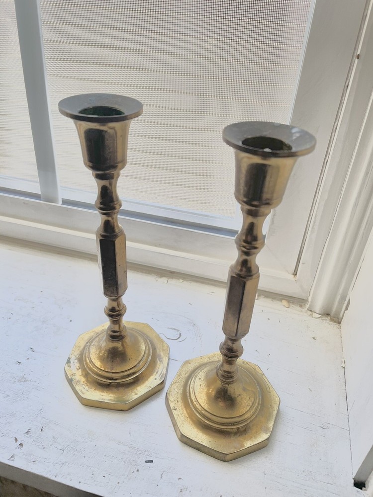 PAIR OF VINTAGE RUSTIC CANDLESTICKS