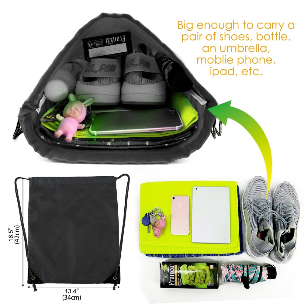 BeeGreen 30 Pieces Black Drawstring Bags Cinch Bulk String Large,