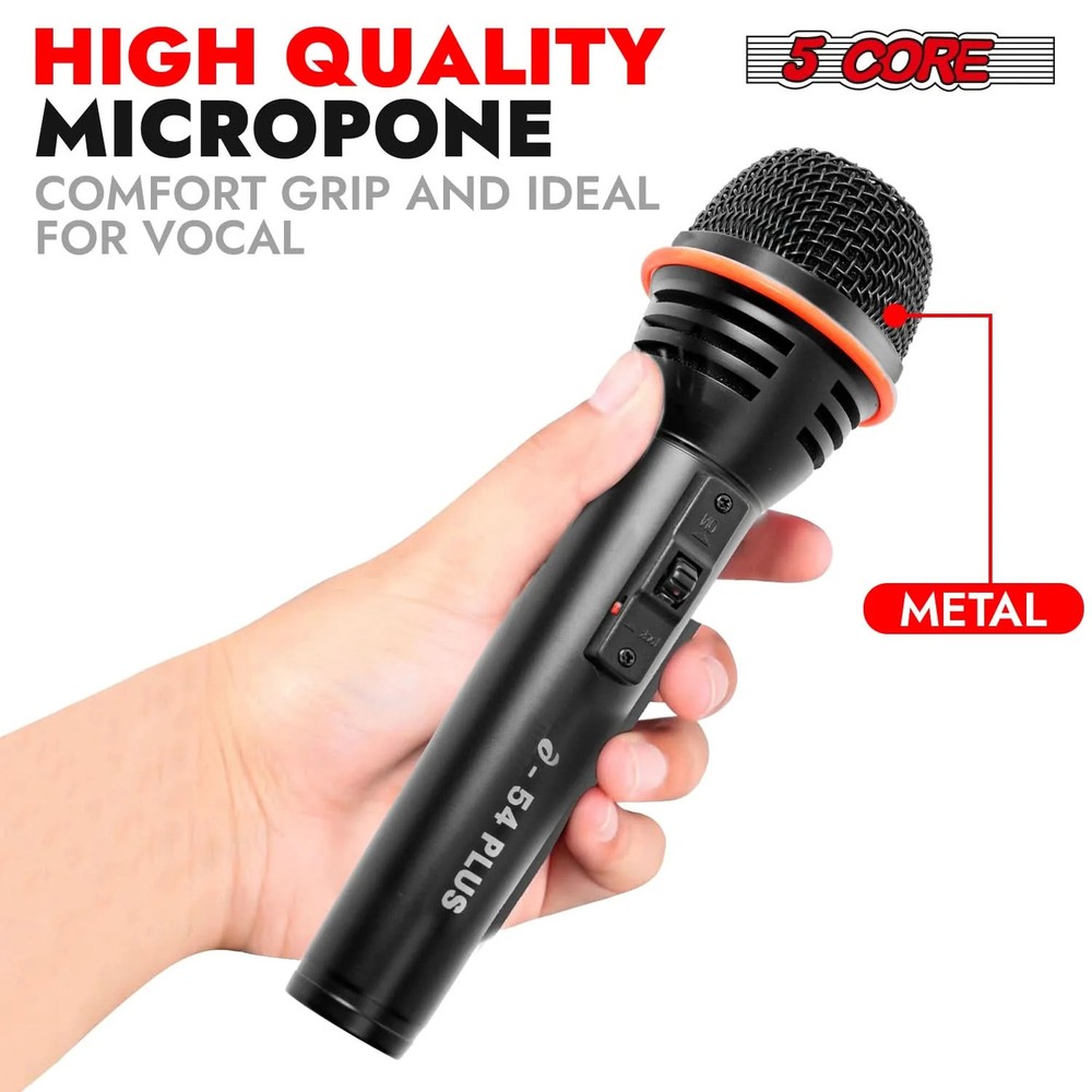 5Core Microphone 3Pc Dynamic Metal Mic Karaoke Singing XLR Handheld Microfono