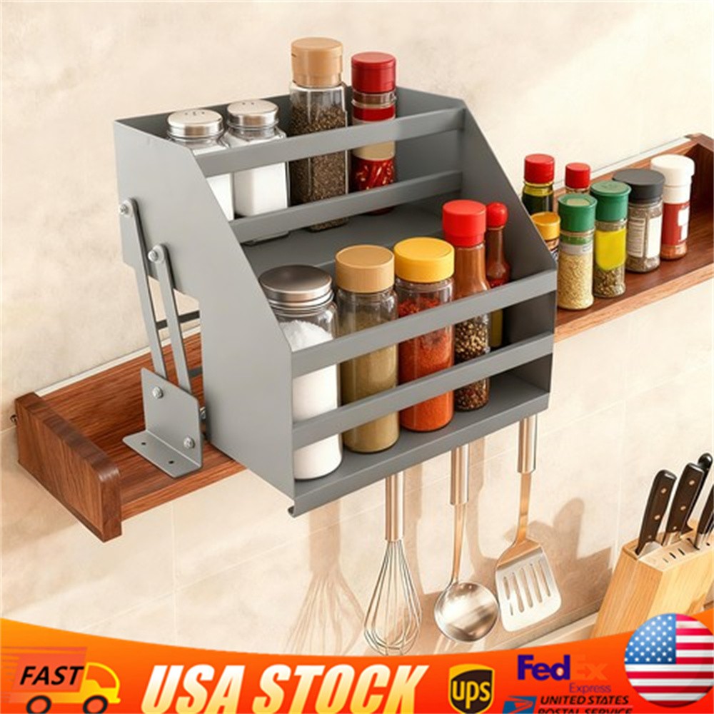 Kitchen Pull Down Shelf Upper Cabinet Wall Cabinet Storage Organizer Spice Rack