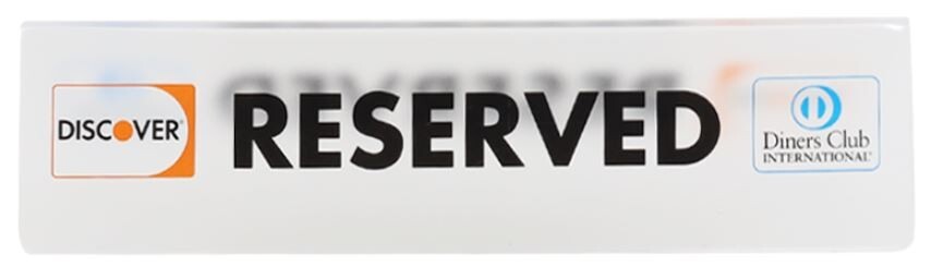 Discover Brand Reserved Signs- 5 Pack