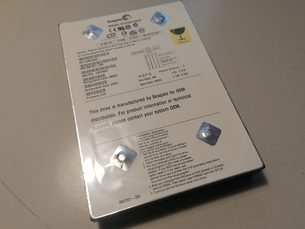 SEAGATE HDD for XBOX - ST310014ACE 10GB IDE Socket