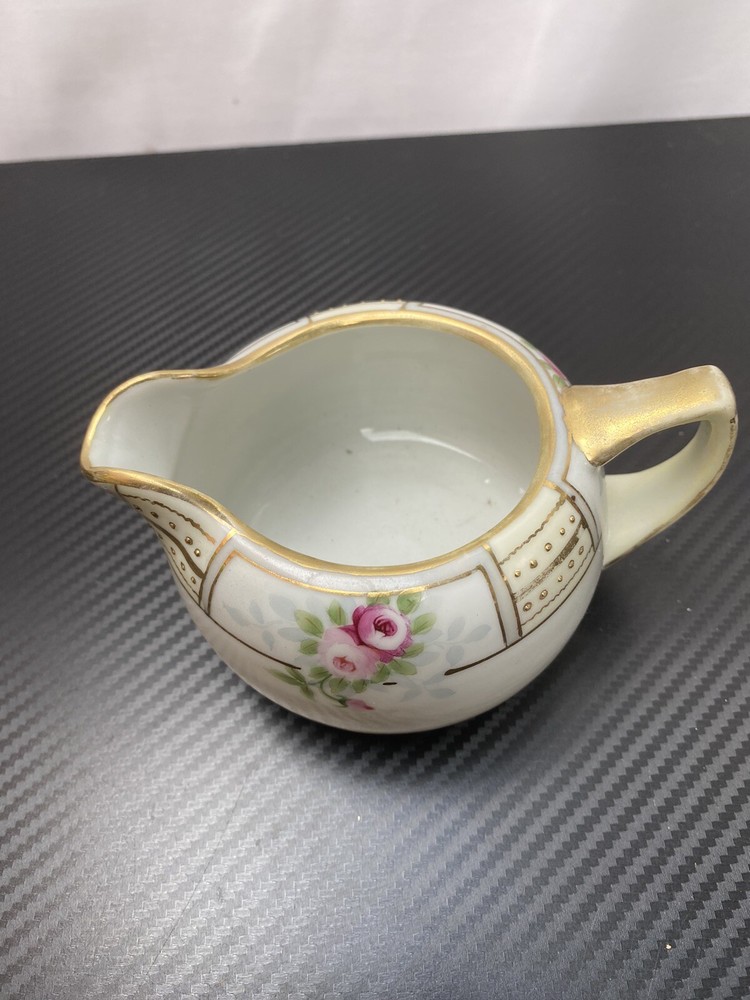 Hand Painted Nippon Morimura Creamer Beading w/ Fine Gilt Work