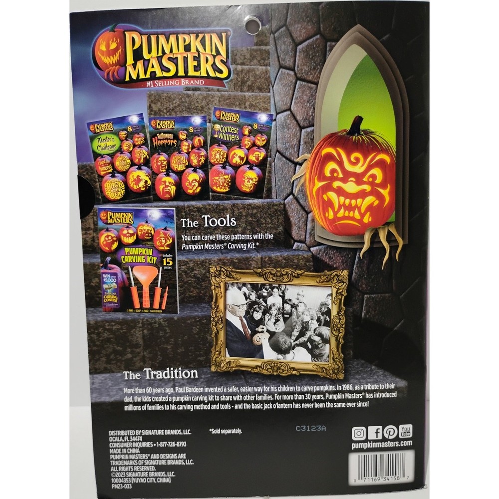 Pumpkin Masters 4 Premium Sticker Patterns Easy Transfer Halloween New