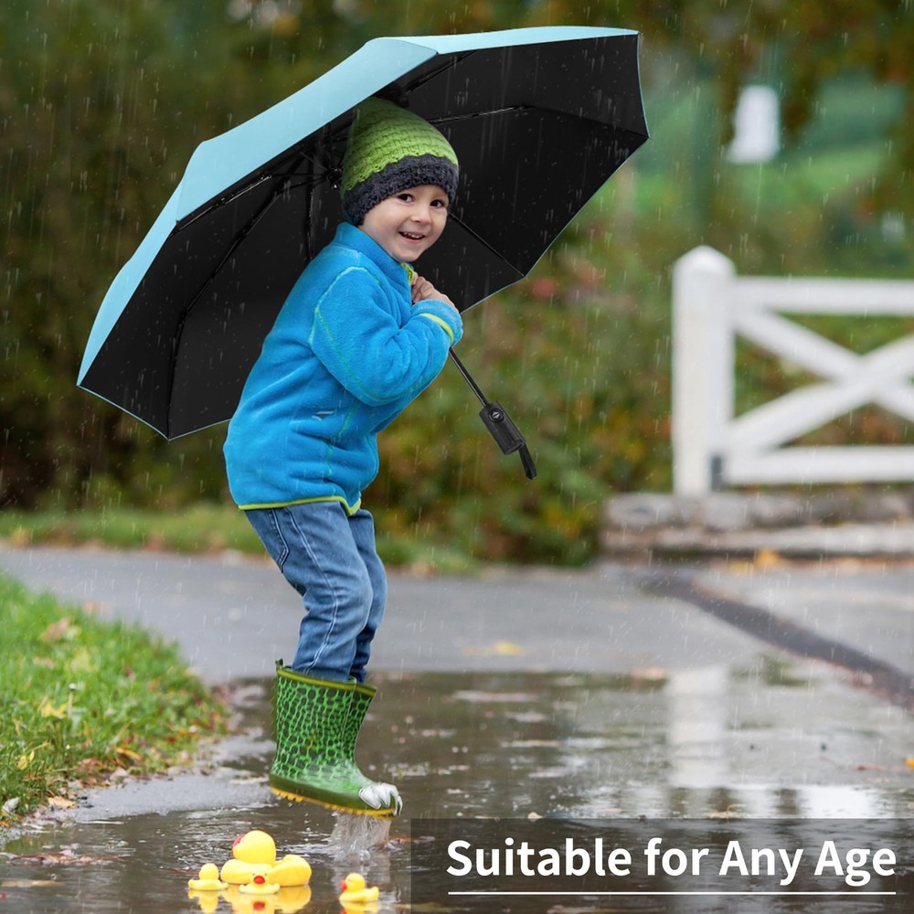 Seniny Travel Umbrella Auto Open Close Windproof Compact UV Protection