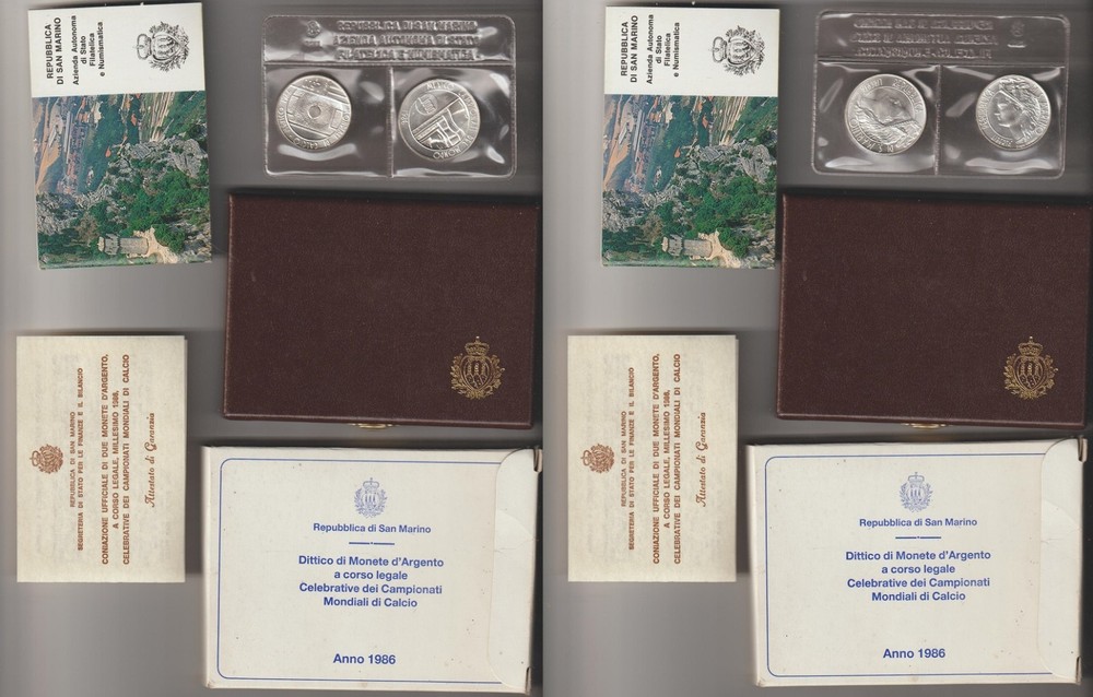 San Marino Dittico 1986 World Cup Silver MN147