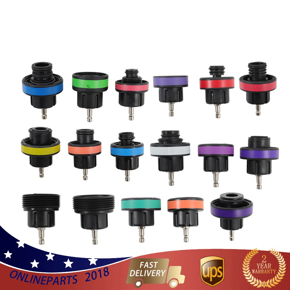 Red/Blue Radiator Pressure Tester, Vacuum Cooling System Tool Refill Kit 28Pcs