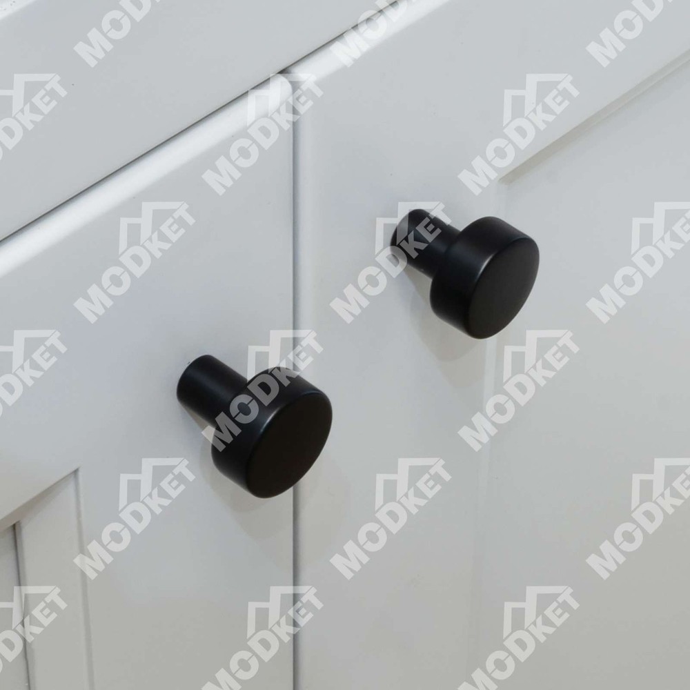 Solid Matte Black Square Cabinet Pulls Knobs Handles Kitchen Bath Drawers Modern